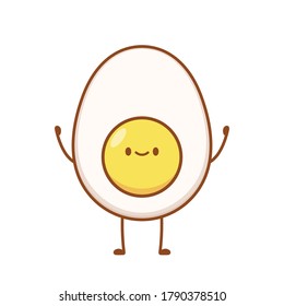Egg character vector. boiled egg character design.