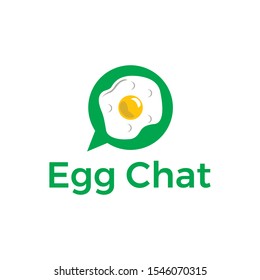 Egg Chat Logo For Breakfast and social Talk Media Design Inspiration
