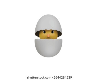  ícone ovo pintinho ícone 3d ilustração renderizar