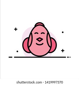 Egg, Chicken, Easter, Baby, Happy  Business Flat Line Filled Icon Vector Banner Template