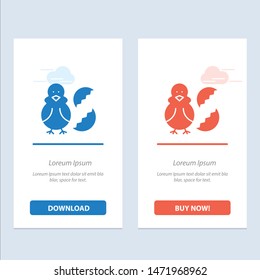 Egg, Chicken, Easter, Baby, Happy  Blue and Red Download and Buy Now web Widget Card Template