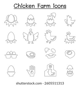 Egg and Chicken farm icon set vector illustration graphic design