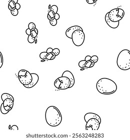 egg chicken hen food farm vector seamless pattern thin line illustration