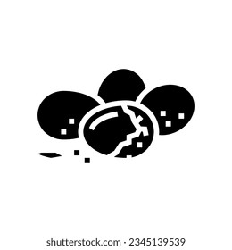 egg chicken shell glyph icon vector. egg chicken shell sign. isolated symbol illustration