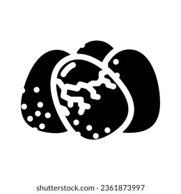 egg chicken shell glyph icon vector. egg chicken shell sign. isolated symbol illustration