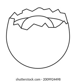 Egg chicken vector outline icon. Vector illustration farm food on white background. Isolated outline illustration icon of egg chicken.