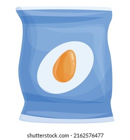 Egg chips icon cartoon vector. Food package. Spice snack