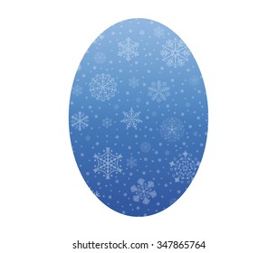 egg christmas icon with snow