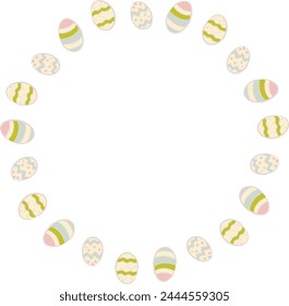 Egg circle frame isolated on white