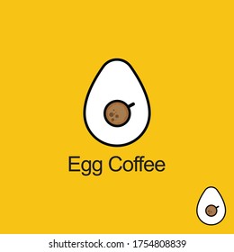 Egg coffee Logo Design Template.