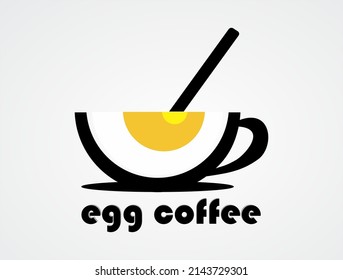 Vector de diseño de plantillas de logotipo de café de huevo, Emblema, Concepto de diseño, símbolo creativo, icono