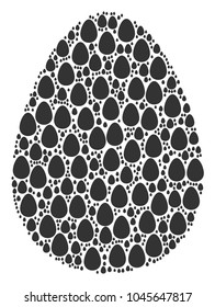 Egg collage designed in the group of egg pictograms. Vector iconized collage combined with simple items.
