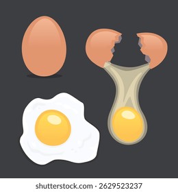 Egg collection - cracked, fried and whole shell