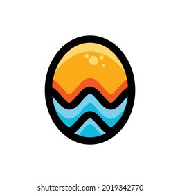 Egg combination Mountain Vector. design for logo,t shirt ,emblem,sticker etc