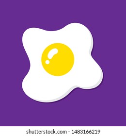 egg concept. broken egg on purple ground