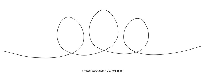 Egg continuous one line drawing.  Easter egg linear symbol. Vector illustration isolated on white.