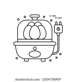 Icono del contorno de la olla de huevo, Ilustración vectorial