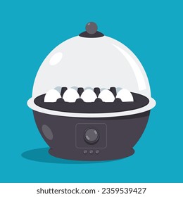 Egg cooker vector cartoon illustration isolated on background.