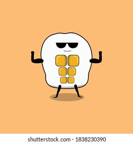 Egg Cool is a cartoon character inspired by eggs. Eggs are also our breakfast companion. eggs with the shape of the six pack egg-inspired muscles are very good for the development of muscle mass.