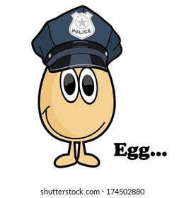 EGG COP, EGG POLICEMAN illustration vector