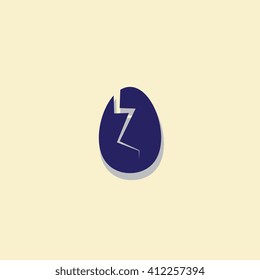 Egg with crack symbol isolated, vector icons for video, mobile apps, web, print projects.