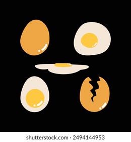 an egg is cracked and broken into two pieces