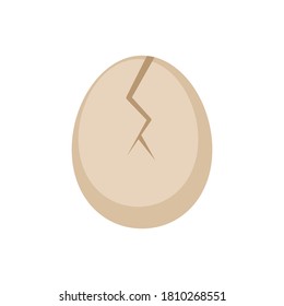 Egg With Cracked Brown Shell Vector Illustration