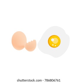 The egg was cracked and fried egg.