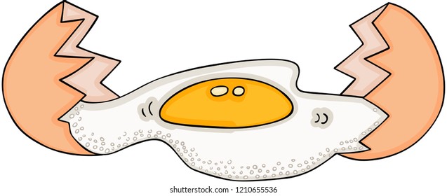 Egg cracked open
