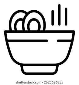 Egg cream soup icon outline vector. Hot food. Chicken broth