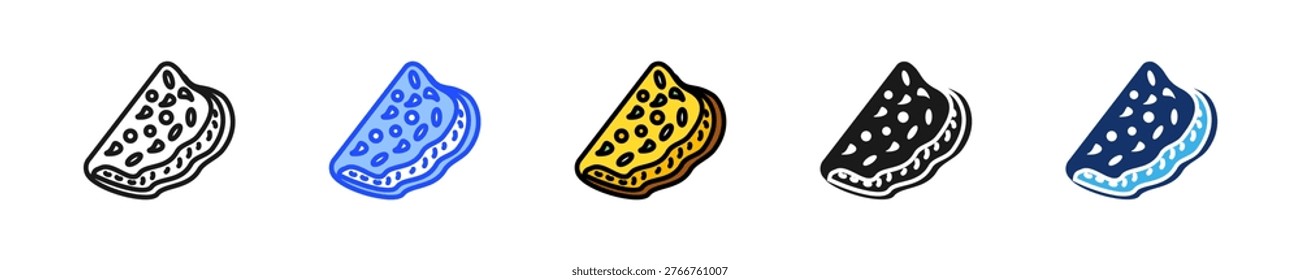Egg Crust Snack Icon Collection With Multiple Styles