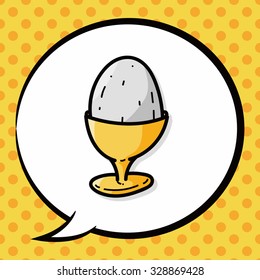 egg cup color doodle, speech bubble