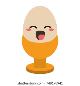 Egg in cup cute kawaii cartoon
