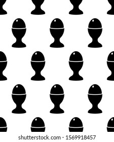 Icono de la copa de huevo Patrón sin inconvenientes, portador de huevos, servidor de huevos, ilustración de arte del vector de soporte de huevo