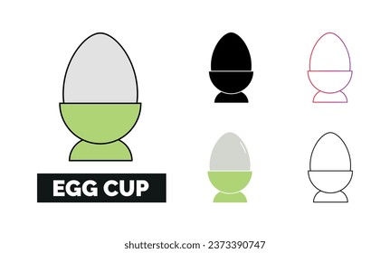 Egg cup Icon Set Vector Illustration