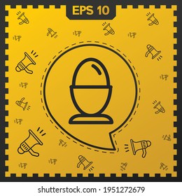 Egg cup icon, sign, vector set, outline illustration concept. Extra vector elements for your design. Vector illustration