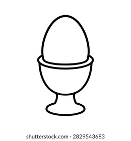Egg in an egg cup line icon. minimalist symbol on a white background.