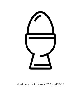 egg cup line icon vector. egg cup sign. isolated contour symbol black illustration