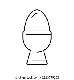 vector de icono de la línea de taza de huevo. signo del vaso de huevo. símbolo de contorno aislado ilustración negra