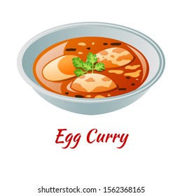 Egg curry is delicious and famous appetizer of Halal in colored gradient design icon,vector illustration

