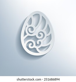 Egg cut paper with shadow, 3d effect. The idea for an Easter card