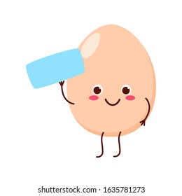 Egg. Cute cartoon character smiling. Cartoon, comic, animation. Vector graphics. For advertising, children's decor, packaging, brochures.