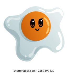 Egg Cute Sunnyside Up Cartoon Character Design Mascot Vector Illustration
