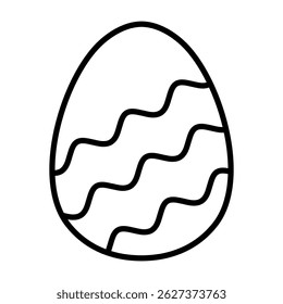 Egg Decorated with Diagonal Waves