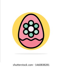 Egg, Decoration, Easter, Flower, Plant Abstract Circle Background Flat color Icon. Vector Icon Template background