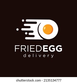 Material vectorial de diseño de plantillas de logotipo de entrega de huevos. ilustración de desayuno con logotipo de huevo rápido