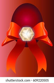 Egg with diamond and ribbon