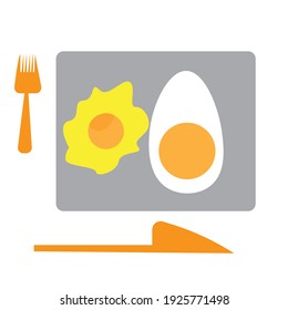 egg dish vector or vector egg logo or icon