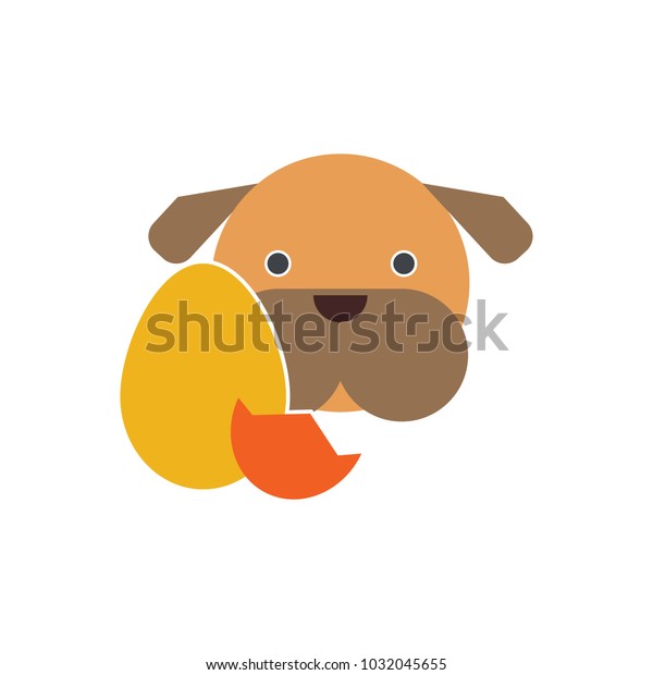 Egg Dog Logo Icon Design Stock Vector (Royalty Free) 1032045655