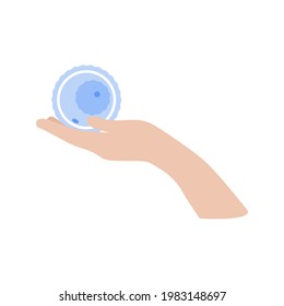Egg Donation. The Hand Holds The Oocyte